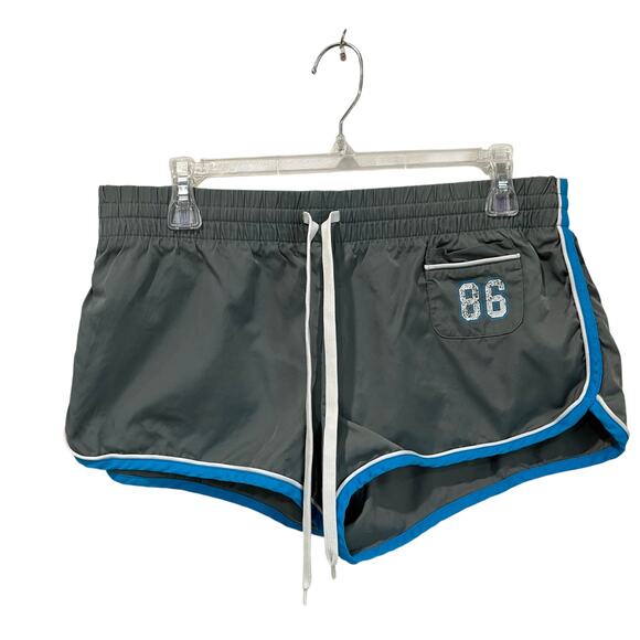 Y2K Women's Gray & Blue Victoria's Secret Pink Mini Shorts Size M - Picture 2 of 7